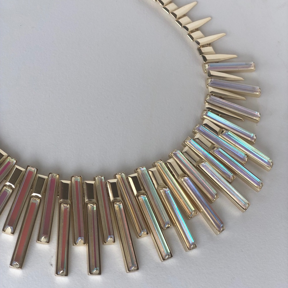 Kendra Scott gold dichroic statement necklace